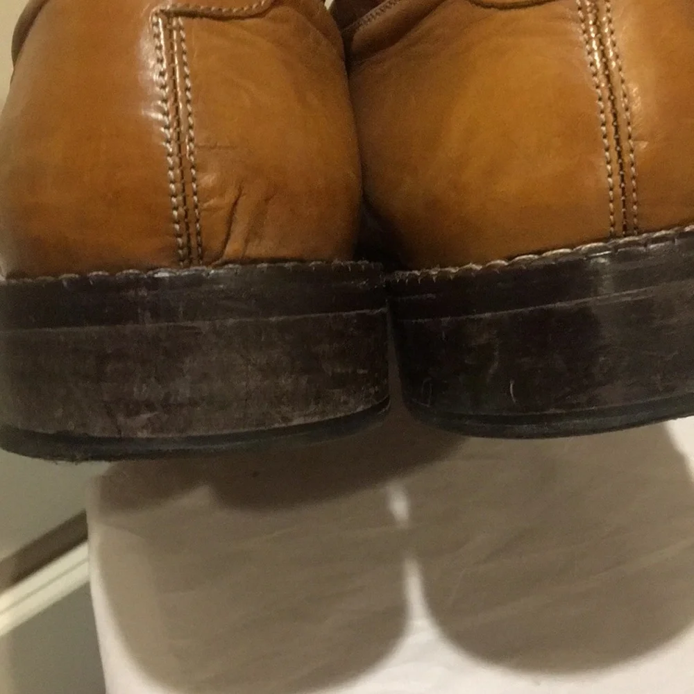 Drudd Leather buckle top cap dress shoe made in Italy size EU45 (11) camel brown